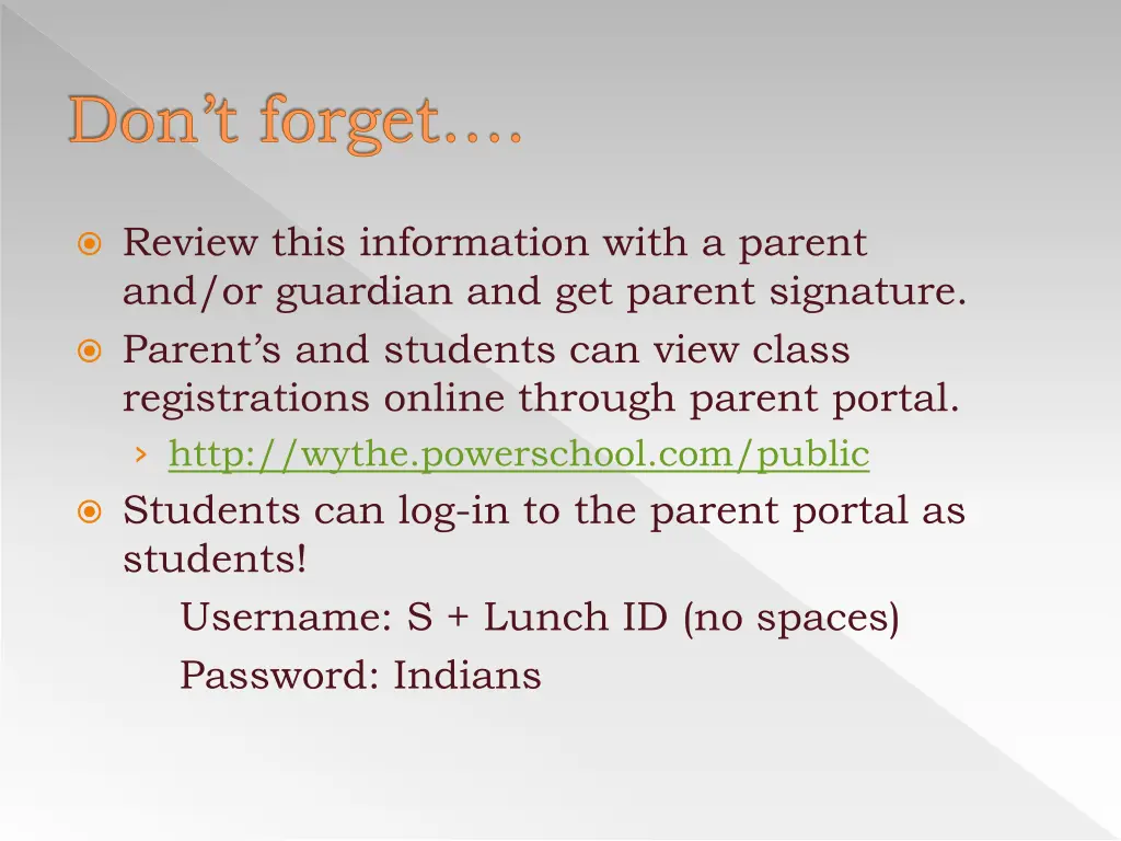 don t forget