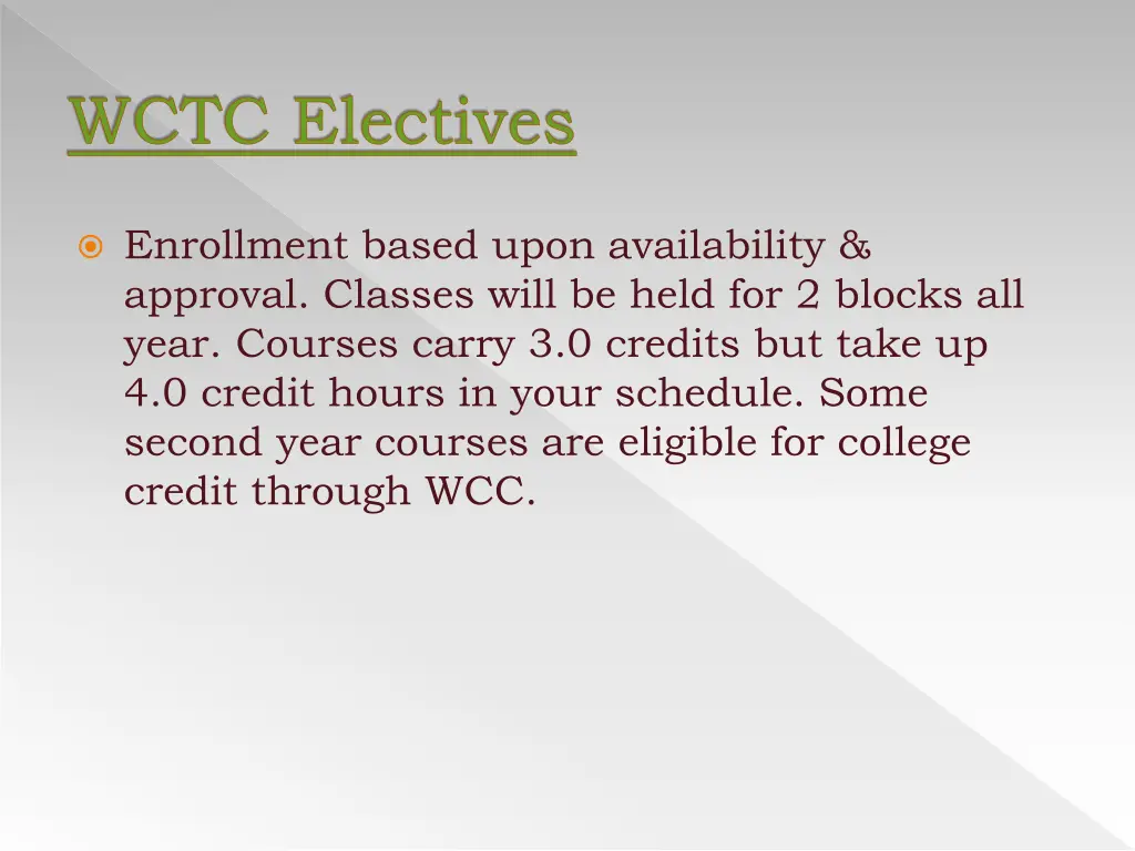 wctc electives