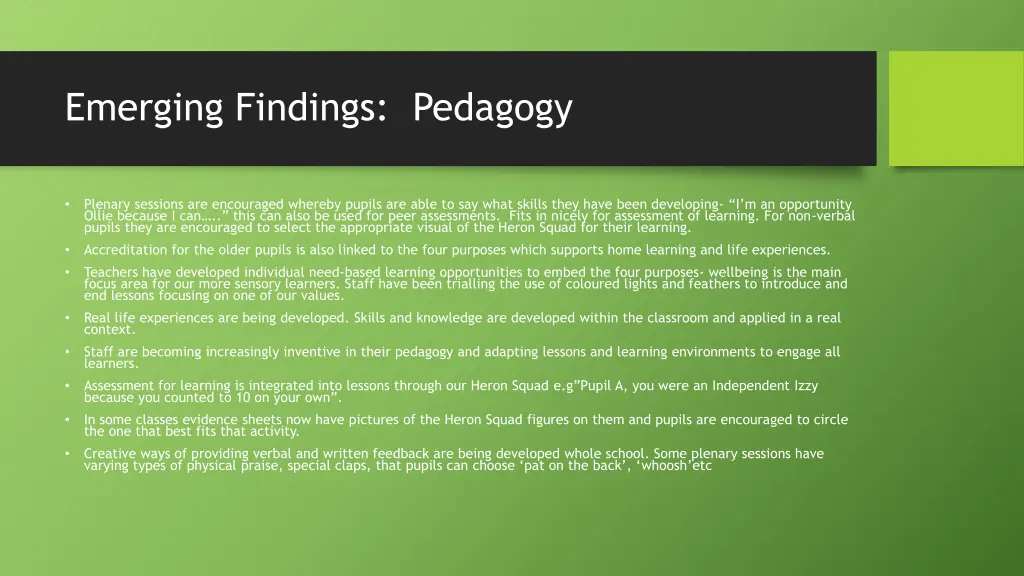emerging findings pedagogy