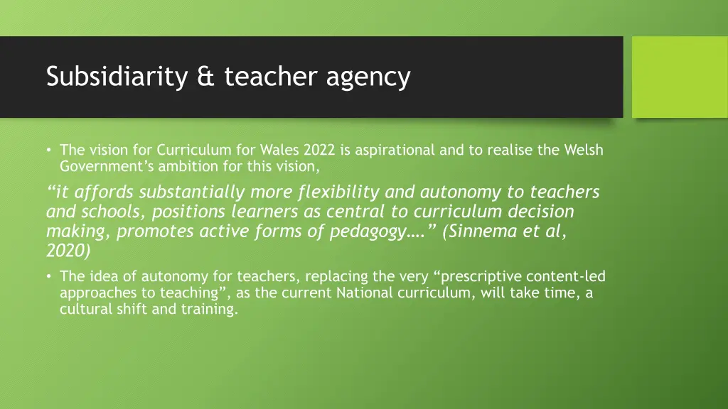 subsidiarity teacher agency
