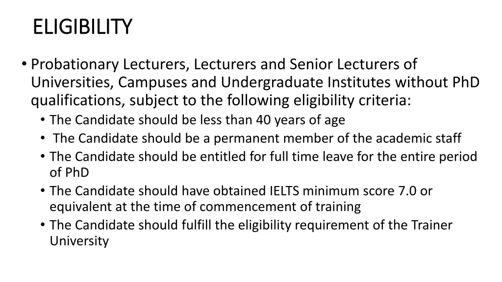 eligibility eligibility
