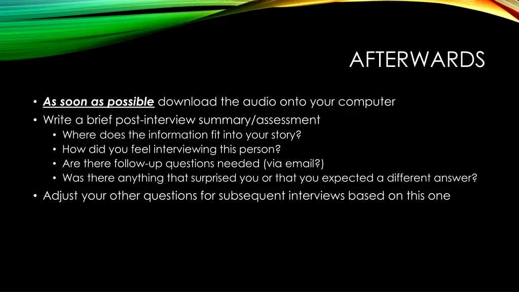 afterwards