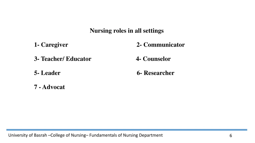 nursing roles in all settings