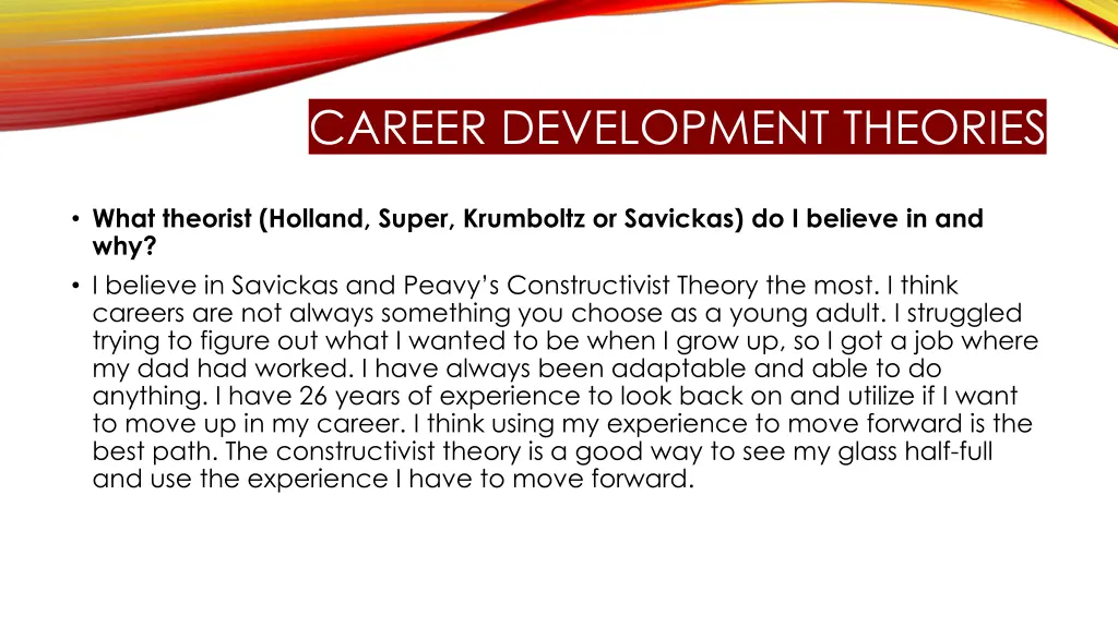 career development theories
