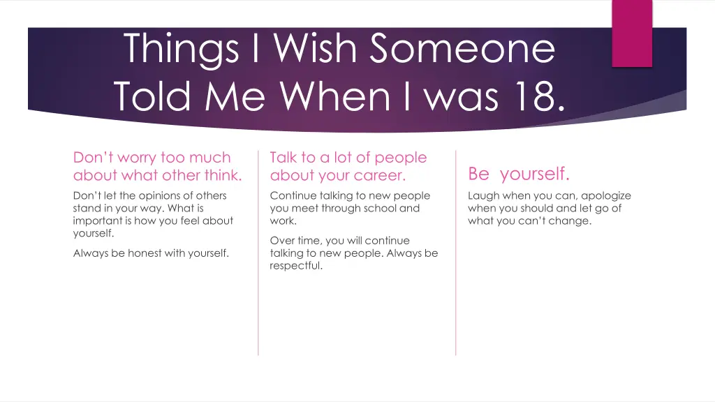 things i wish someone told me when i was 18 1
