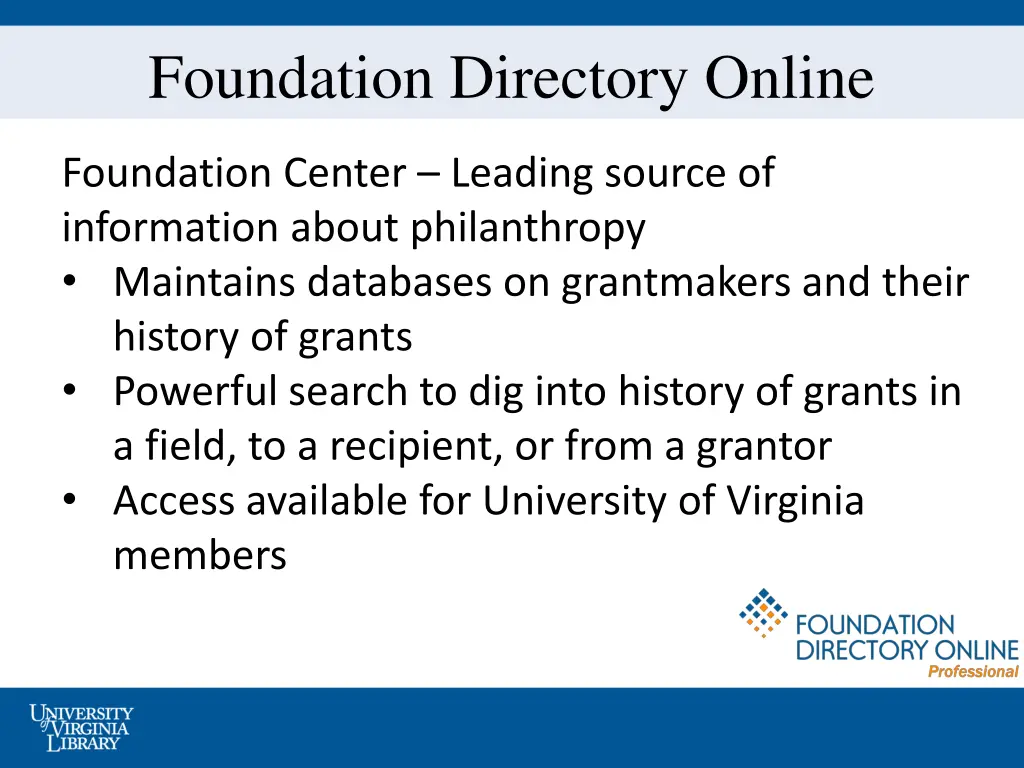 foundation directory online