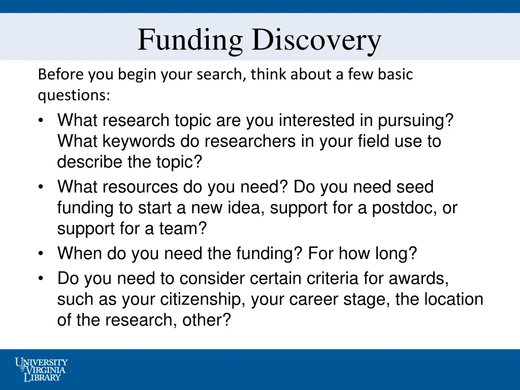 funding discovery