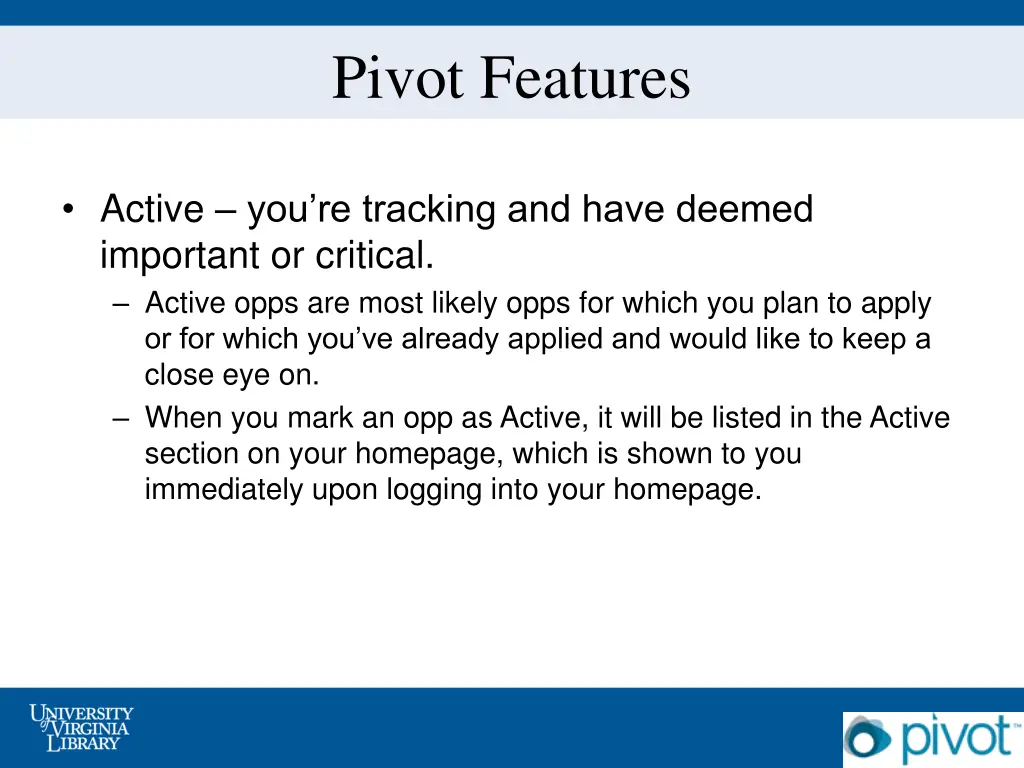 pivot features 2
