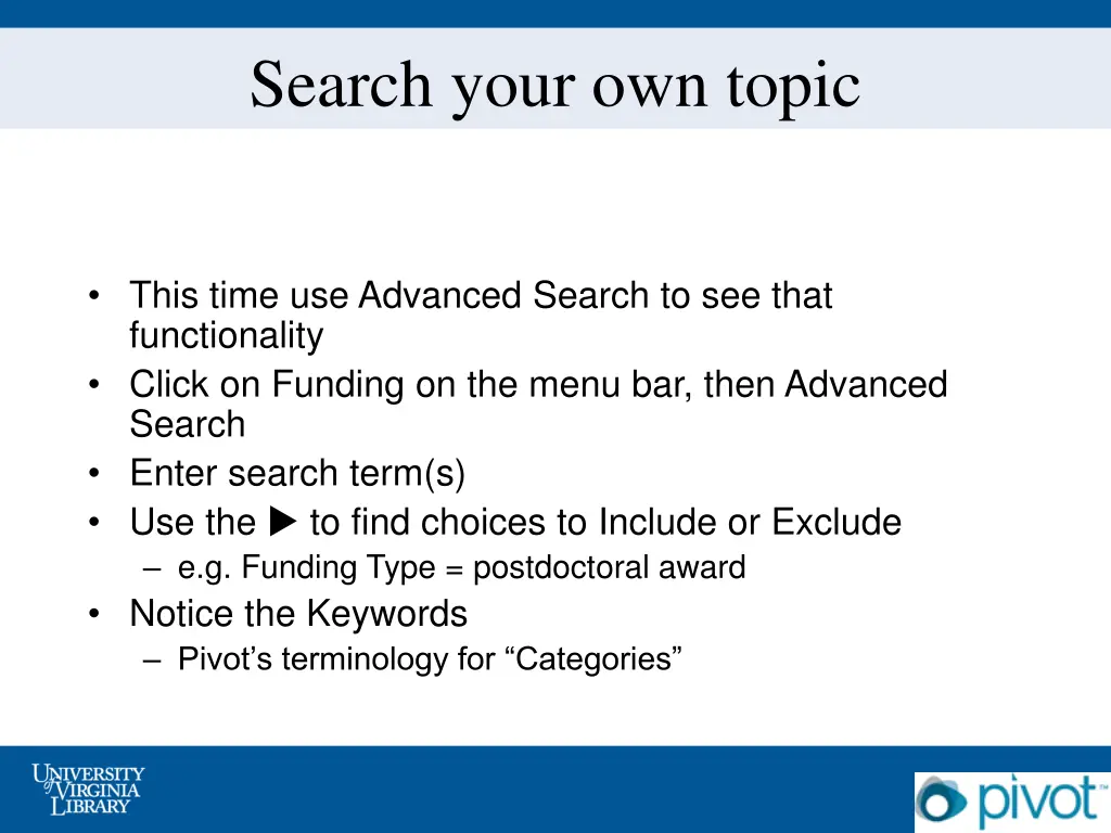 search your own topic