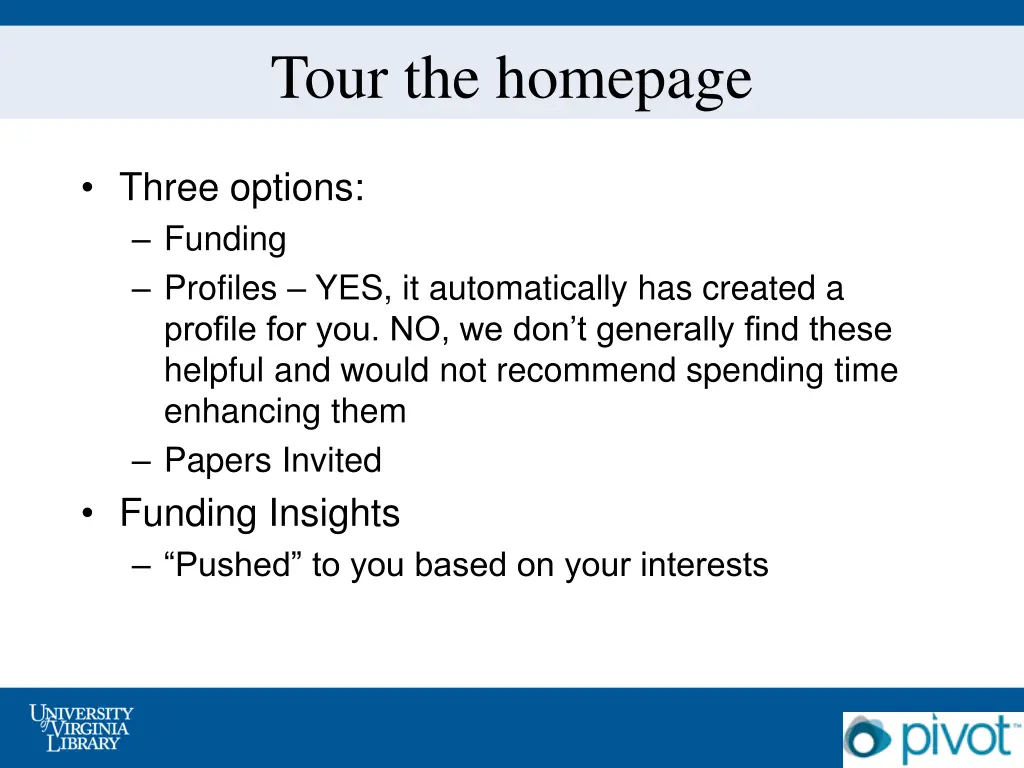 tour the homepage