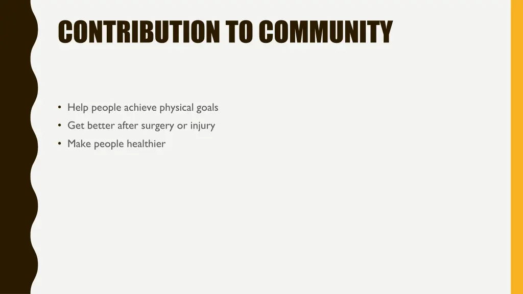 contribution to community