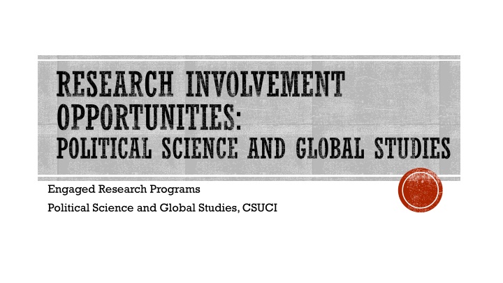 research involvement opportunities political