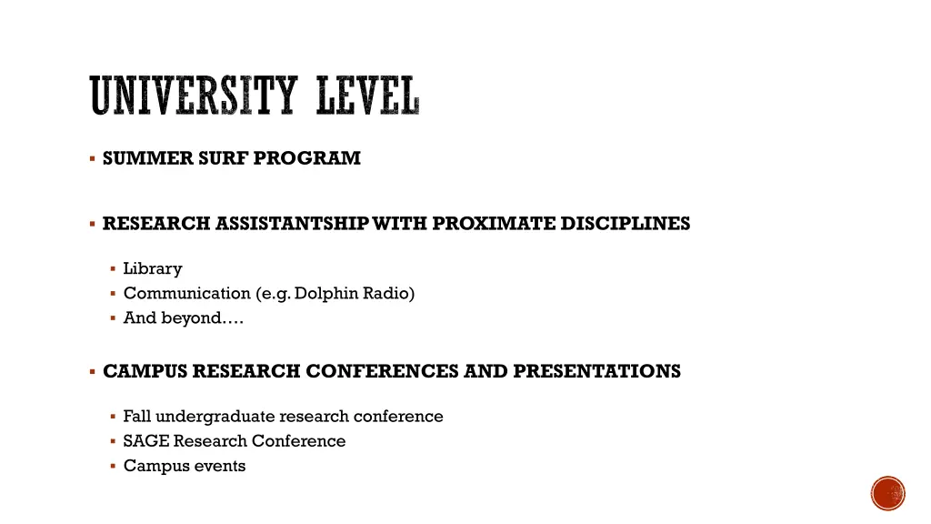university level
