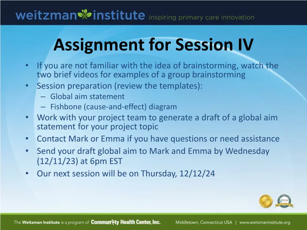 assignment for session iv