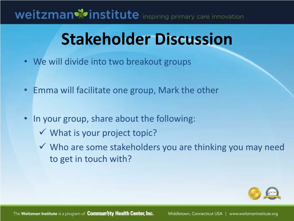 stakeholder discussion