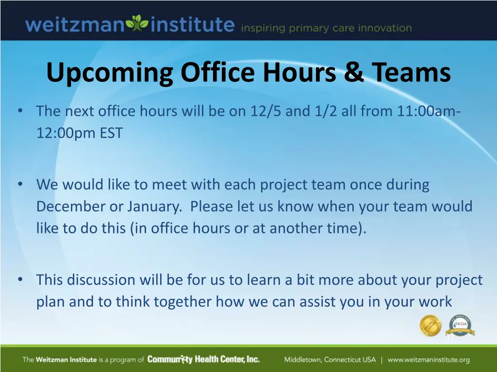 upcoming office hours teams