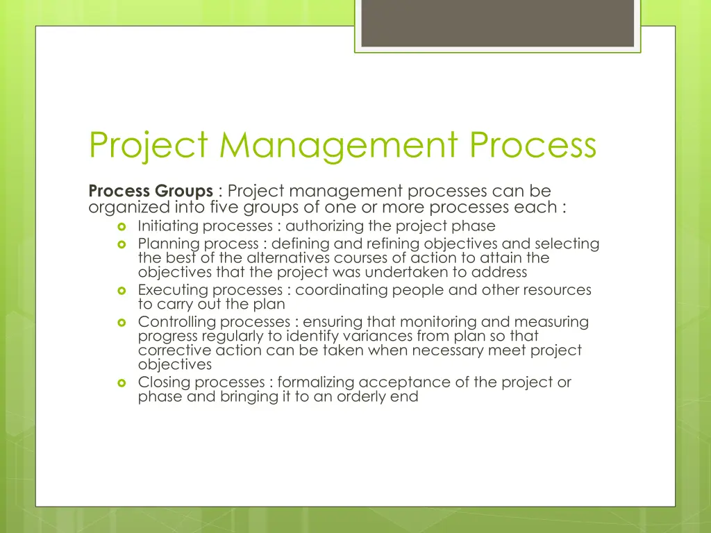 project management process 1