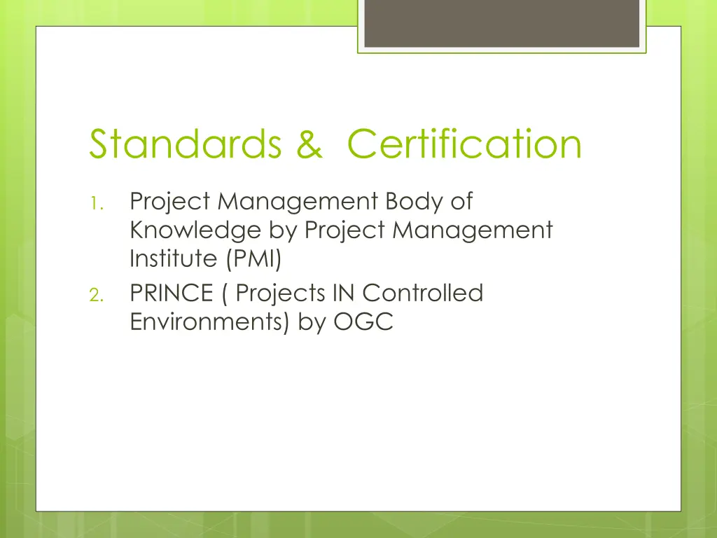 standards certification