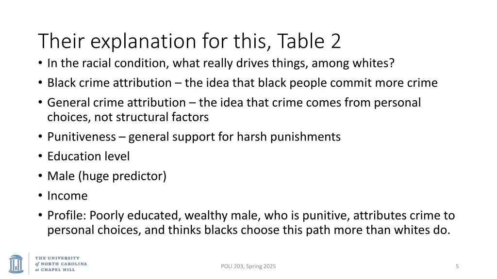 their explanation for this table 2 in the racial