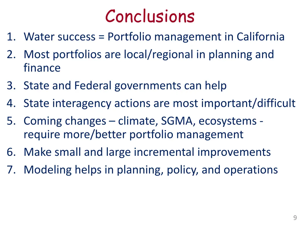 conclusions