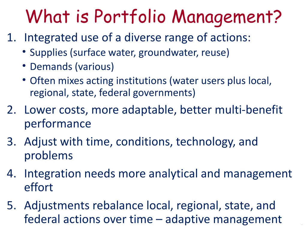 what is portfolio management 1 integrated