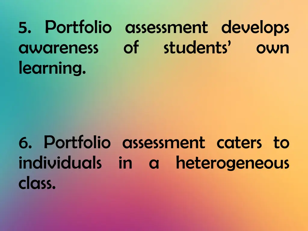 5 portfolio assessment develops awareness