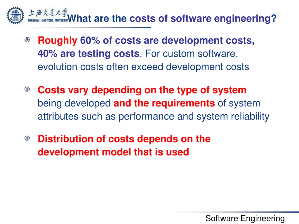 what are the costs of software engineering