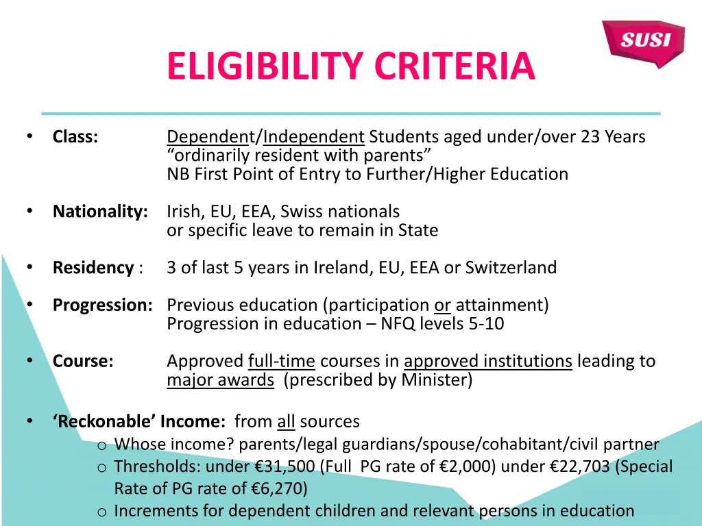 eligibility criteria