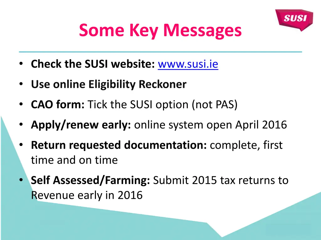 some key messages
