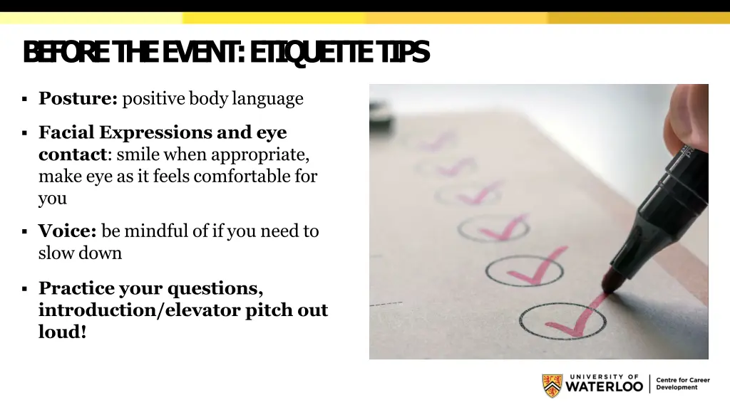 b e f o r e the event etiquette tips