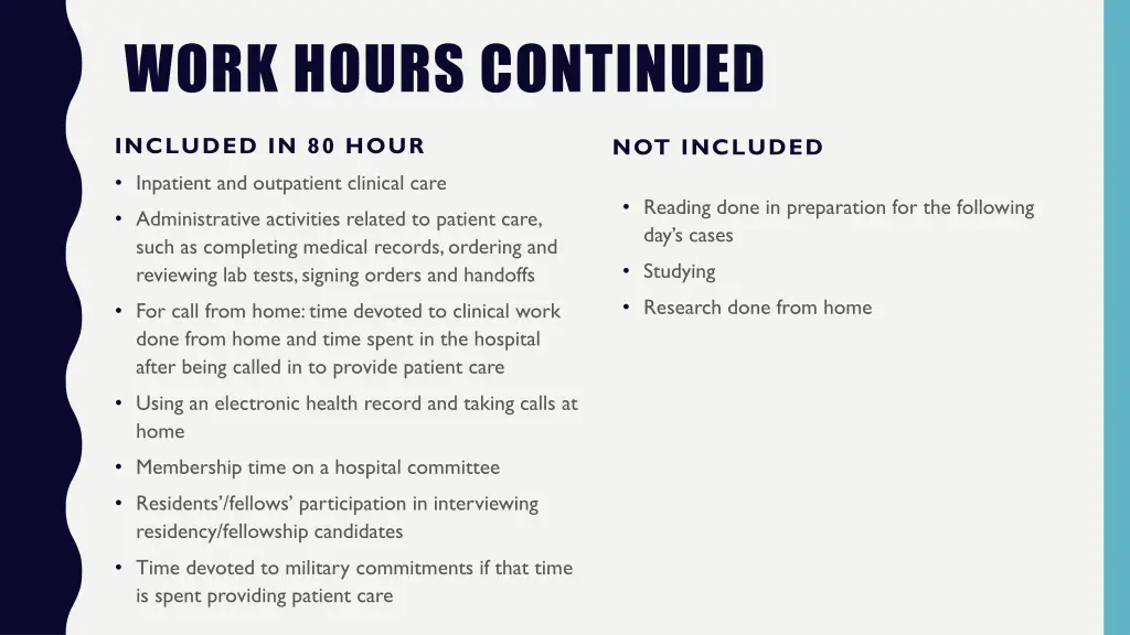 work hours continued 1