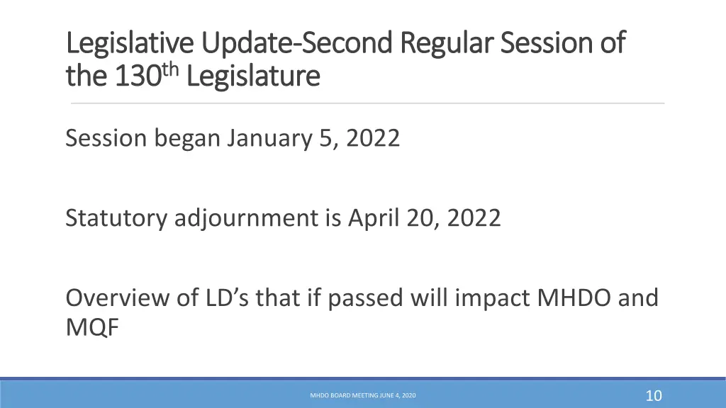 legislative update legislative update second