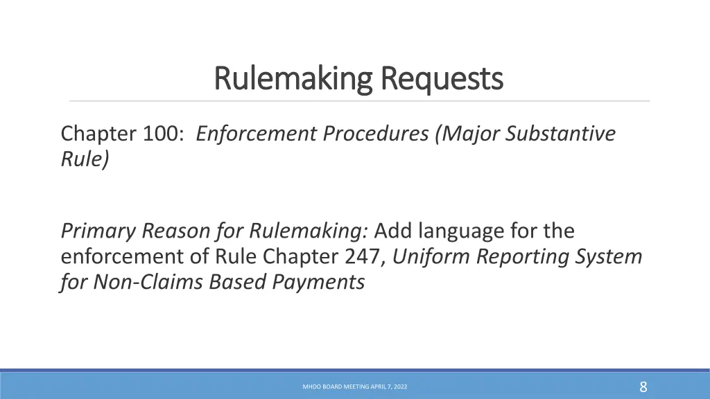 rulemaking requests rulemaking requests 1