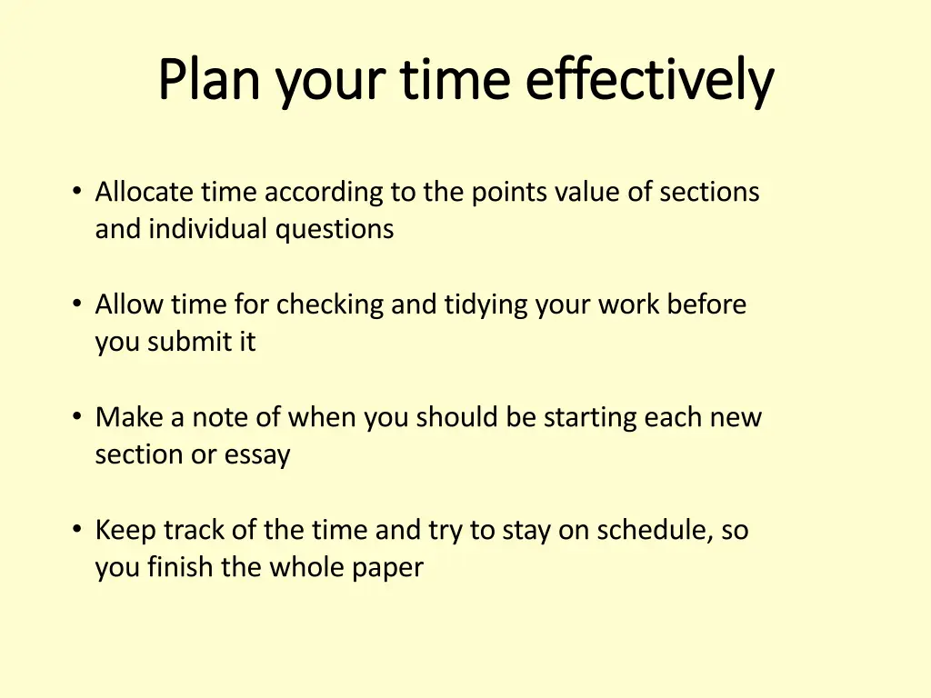 plan your time effectively plan your time