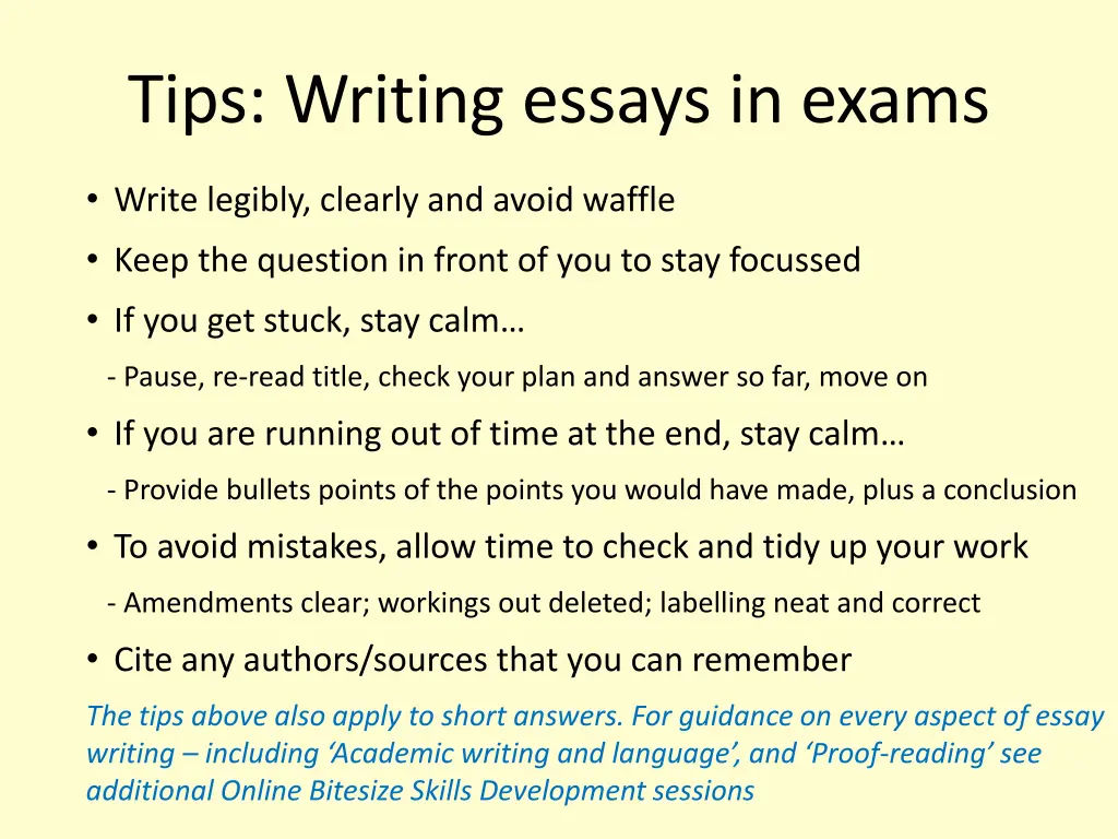 tips writing essays in exams 1