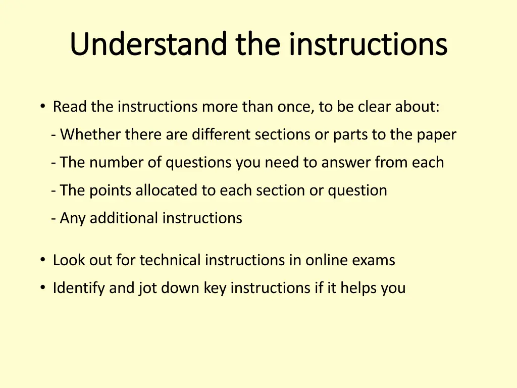 understand the instructions understand 1
