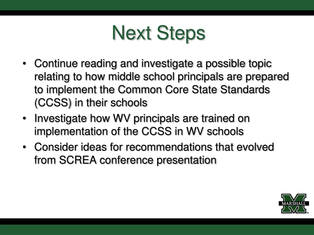 next steps