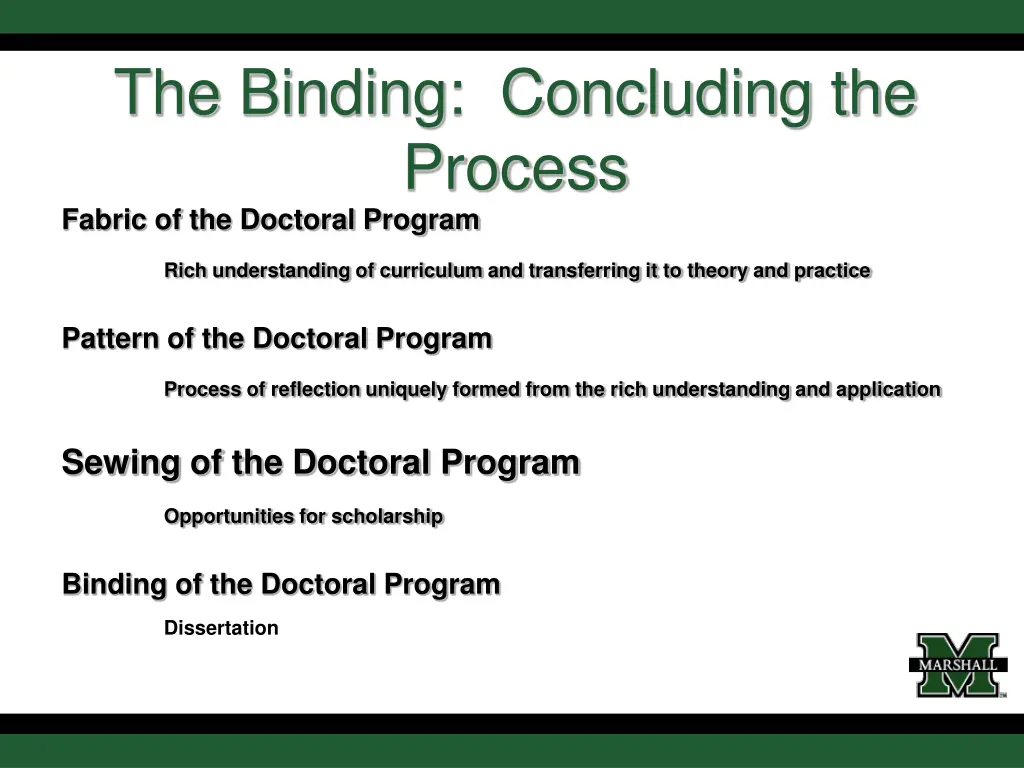 the binding concluding the process fabric