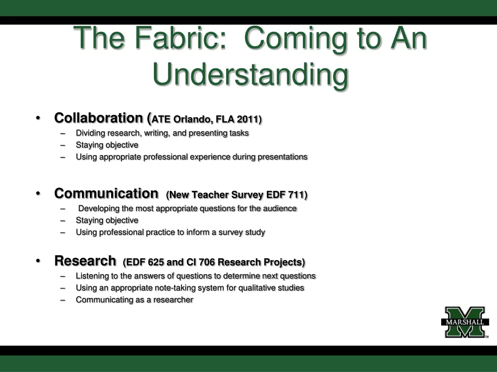 the fabric coming to an understanding 1