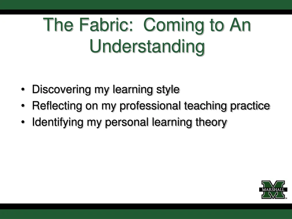 the fabric coming to an understanding