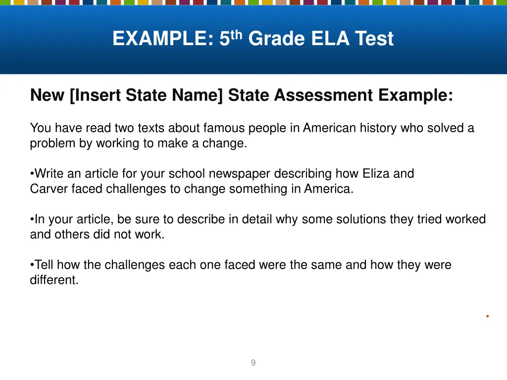 example 5 th grade ela test