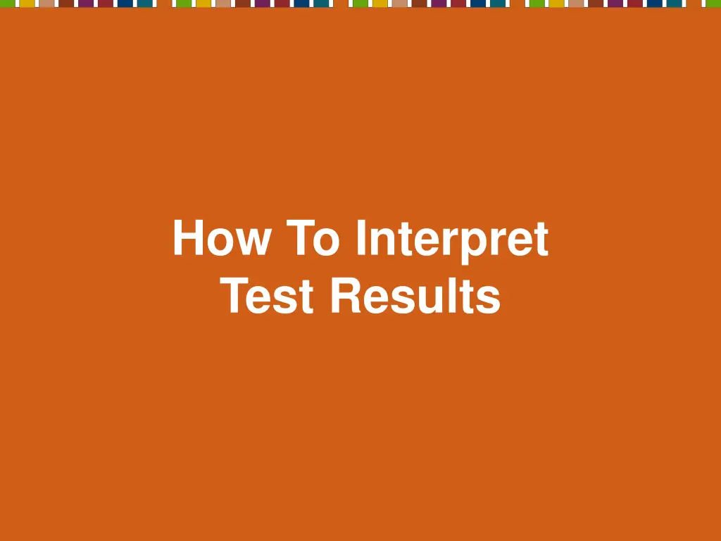 how to interpret test results
