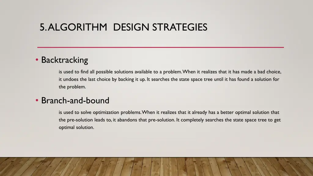 5 algorithm design strategies 2