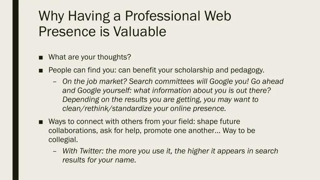 why having a professional web presence is valuable