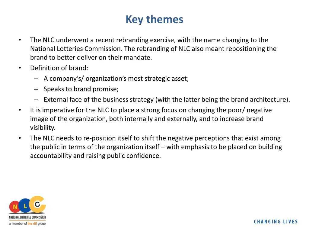 key themes