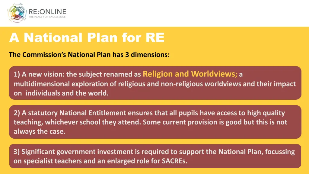 a national plan for re