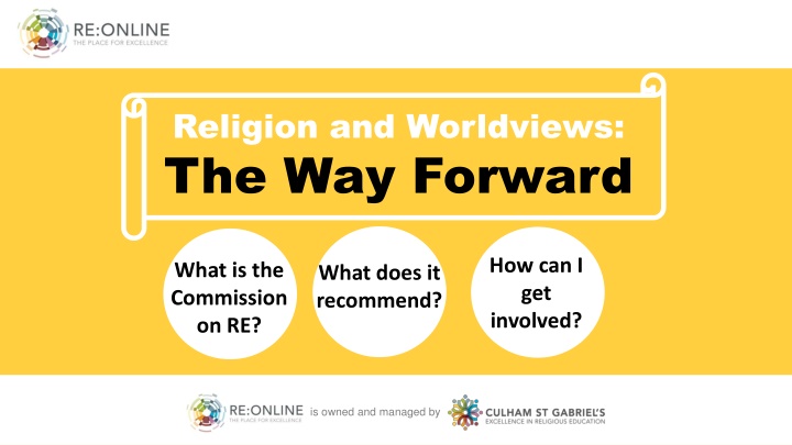 religion and worldviews the way forward
