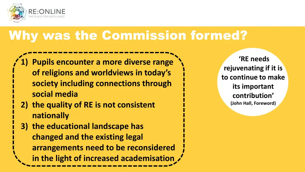 why was the commission formed