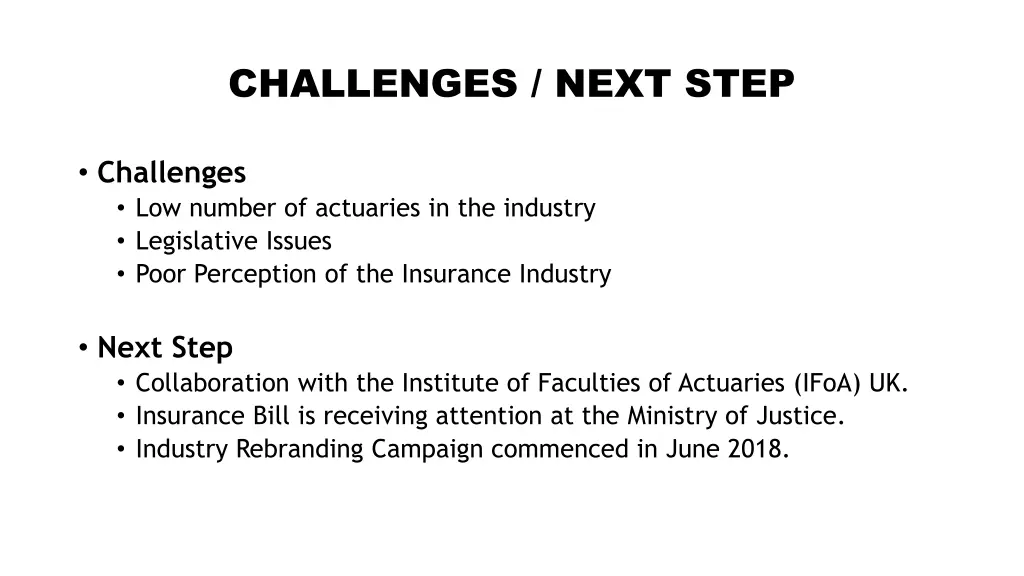 challenges next step