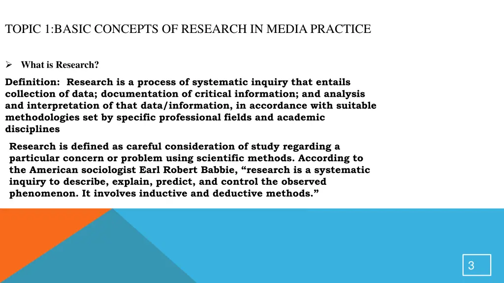 topic 1 basic concepts of research in media